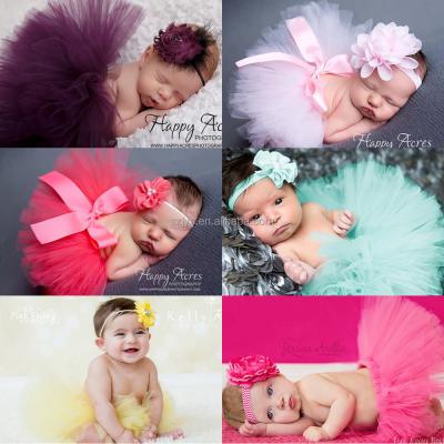 China Anti-wrinkle tutu baby princess plain ribbon bowknot fluffy tutu skirts for sale