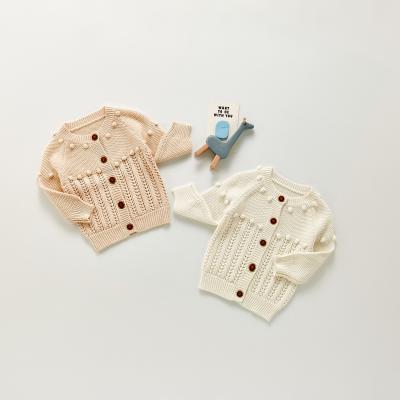 China 2021 Autumn Breathable Wholesale Custom Knitted Solid Color Knitted Cardigan Sweater For Infant Toddler for sale