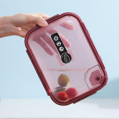 China Microwavable Microwavable Crisper Set Airtight Salad Box Pre Meal Food Plastic Storage Container With Snap Lock for sale