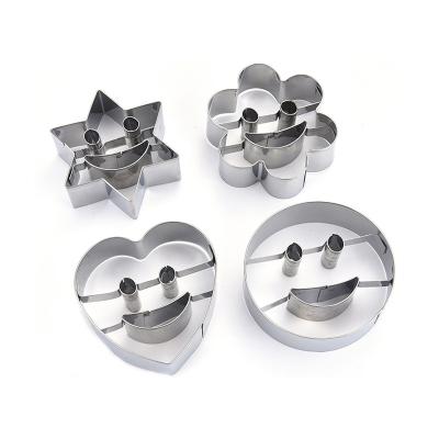 China 4pcs Set Stainless Steel Face Cookie Cutter Viable Smile Mold for sale