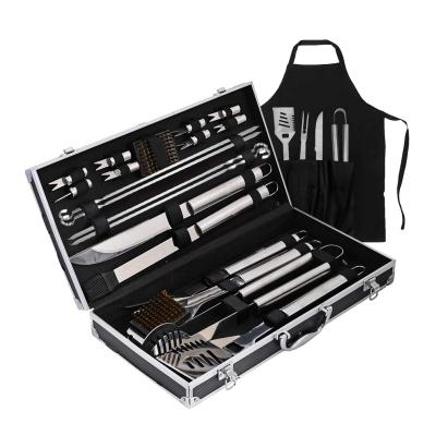 China Heat Resistance Grill Set 21 Pieces Grilling Set , Heavy Duty Stainless Steel BBQ Tools Professional Grilling Accessories for sale