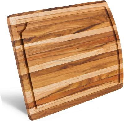 China Viable Natural Teak Wood Cutting Board with Juice Groove | Medium kitchen chopper for everyday use for sale