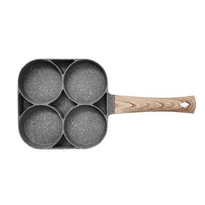 China Sustainable Kitchen Cooking Pan Aluminum 4 Holes Flat Frying Pan For Pancakes for sale