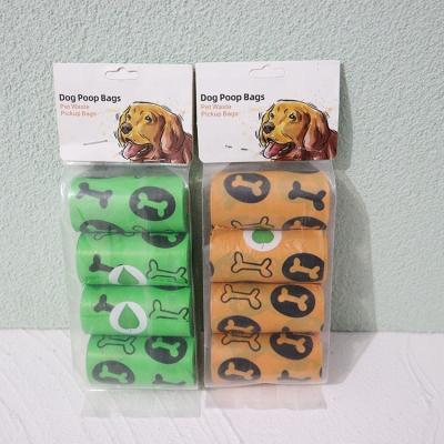 China 2021 Viable Amazon Bone Shape Logo Printing Eco Friendly Biodegradable Compostable Orange/Green Doggie Waste Poop Bags for sale