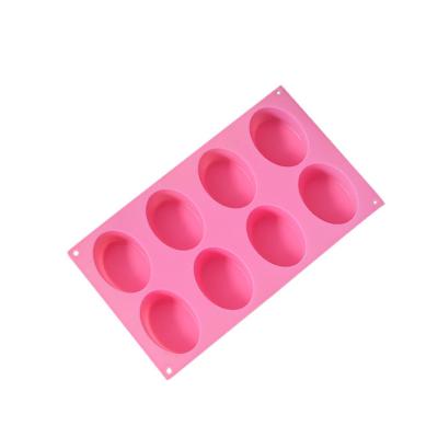 China Sustainable Soap Cold Eight-hole Oval Silicone Mold Handmade Soap Silicone Mold for sale