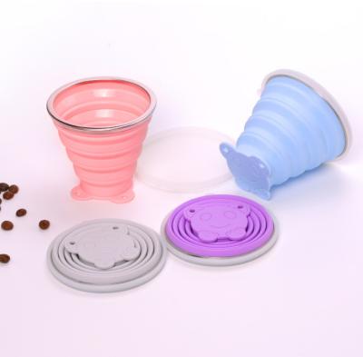 China Viable Silicone Collapsible Water Bottle Travel Mug With Lid for sale