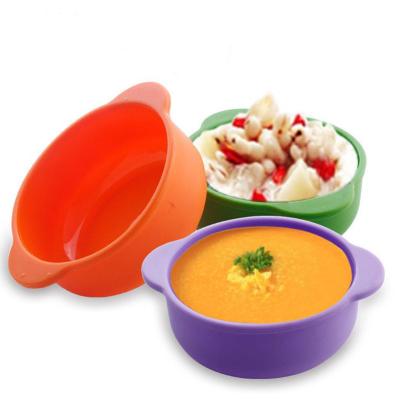 China In Wholesale Kids / Baby Baby Food Container Toddler Silicone Bowl With Handles for sale