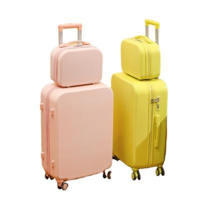 China 2022 Daily Travel Suitcase On The Wheels ABS Trolley Luggage Set PC Bag Viagem Mala Light Rolling Wheeled ABS for sale