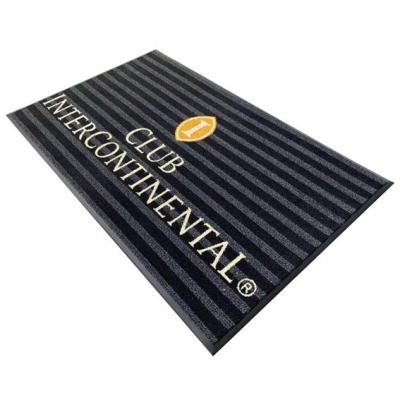 China Large Luxury Hotel Entrance Carpet Mat Rubber 9 MM Custom Logo for sale