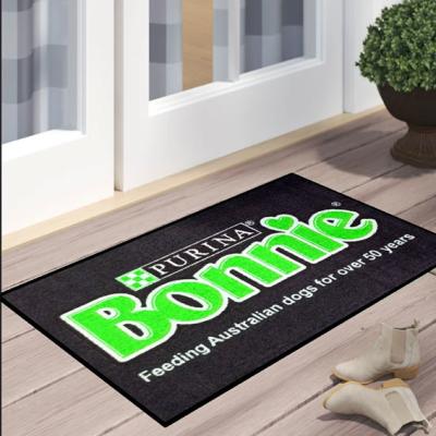 China Nylon Printed Welcome Custom Logo Door Mats Carpet Nitrile Rubber Back for sale