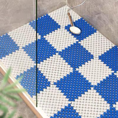 China Blue White Sauna Room Anti Slip Bathroom Floor Mat 20CM for sale