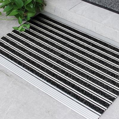 China 45CMX75CM Aluminium House Entrance Carpet Remove Dirt Custom Welcome Mats For Home for sale