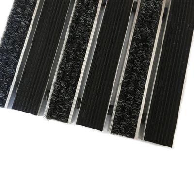 China Aluminum Alloy Outdoor Entrance Floor Mats 20mm Depth Carpet Rubber Insert for sale