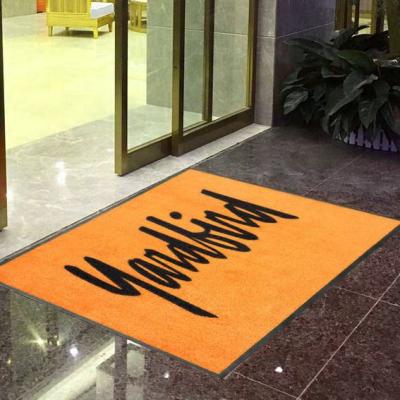 China 1.2mm Logo Printed Floor Mat Nylon de suportação de borracha 6,6 tapetes feitos sob encomenda do tapete da fibra à venda