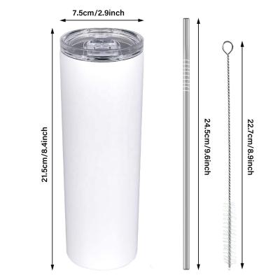 China Walright DIY Slim Straight Sublimation 15oz 20oz 30oz Workable Stainless Steel Double Lean Wall Masks Tumbler With Lid for sale