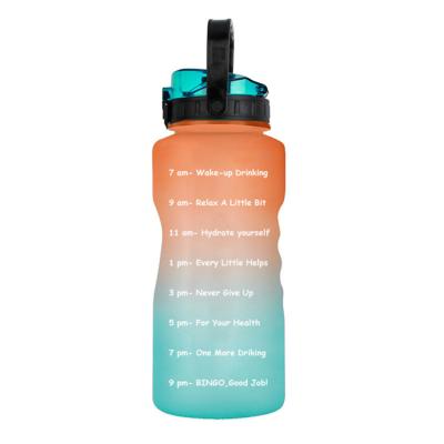 China Modern outdoor gym sport botella de agua gallon water jug ​​64 oz 2.2 liter plastic motivational water bottle with lid for sale