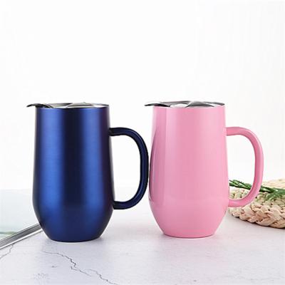 China Nordic Viable Customized Double Wall 16oz Colored Stem Vacuum Cup Warmer Coffee Tumbler Insulated Wine Tumbler for sale