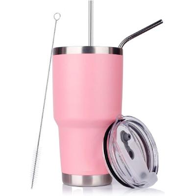 China Custom Office Home Daily Logo 30oz Stainless Steel Double Wall Vacuum Insulated Tumbler Cups Bulk Cups With Straw And Lid for sale