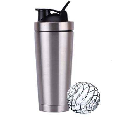 China 2021 Sustainable Portien Shaker Bottle Blender , Durable 304 Stainless Steel Insulated Protein Shaker Bottle for sale