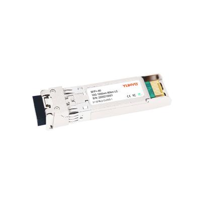 China FTTX SFP-10G-ZR 10GBASE-ZR SFP+ 1550nm 80km DOM Duplex LC SMF Optical Transceiver Module for sale