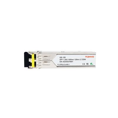 China FTTX 1.25G 1000Base-EZX SFP Transceiver (SMF, 1550nm, 120km, Duplex LC, DDM) SFP-GIG-EZX for sale