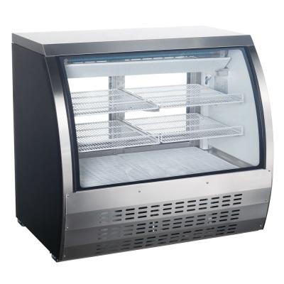 China Single-temperature curved glass refrigerated deli meat display case refrigerator for sale