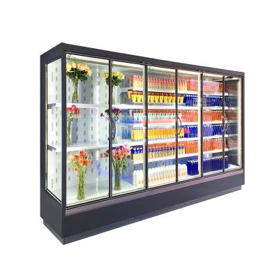 China Single-temperature Multideck Commercial Glass Door Chiller Display Fridge For Supermarket for sale