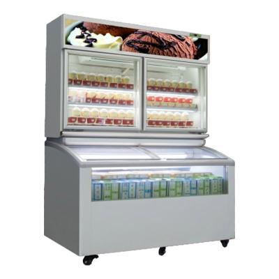 China Single-temperature Commercial Supermarket Portable Combi Ice Cream Display Freezer for sale