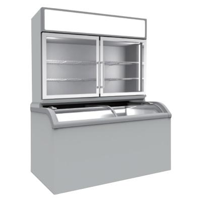 China Portable Single-temperature Supermarket Upright And Chest Combi Ice Cream Display Freezer for sale