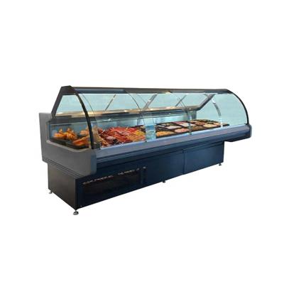 China Double-temperature Commercial Suppermarket Meat Display Show Case Freezer Refrigerator for sale