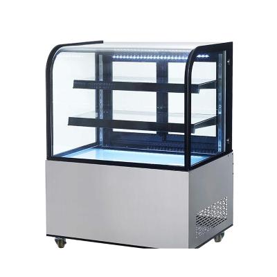 China Smad&Oem Automatic Single-Temperature Defrost Stainless Steel Glass Display Showcase Freezer for sale