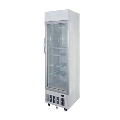 China Single-temperature Glass Door SMAD 298L No Frost Upright Freezer Display Showcase for sale