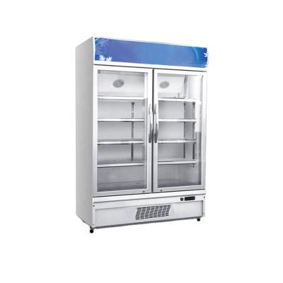 China Double-temperature Upright Supermarket Supermarket Commercial Use Beverage Display Cooler Showcase for sale