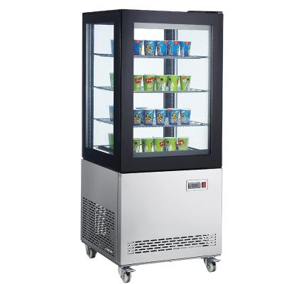 China Double-temperature Glass Smad Door Refrigerator Freezer Upright Ice Cream Showcase Commercial Display Freezer for sale