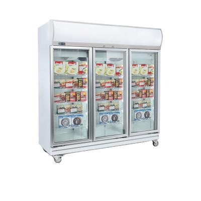 China Smad Glass Door Single-temperature Food Display Upright Freezer Freezer Commercial Showcase For Hypermarket for sale