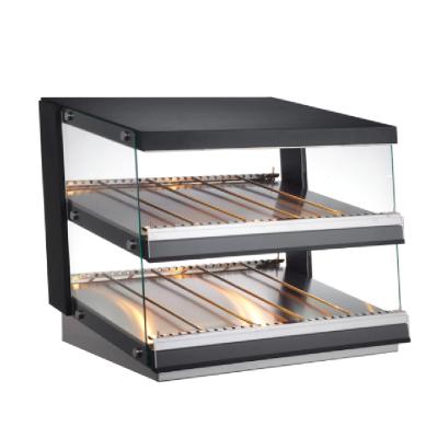 China Rotary Heated Hot Shelf Counter Top Open Air Display Cabinet Showcase Food Warmer for sale