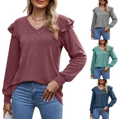 China Autumn and winter European loose sleeve leisure foreign trade other Amazon women's Vedic cross-border and American flight T-shirt for sale