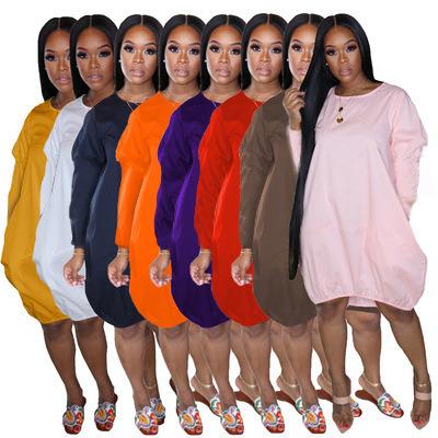 China 2021 European Anti-Static And Amazon American Border Station Independence New Plus Size Women's Sheer Casual Bubble Skirts Long -sle for sale