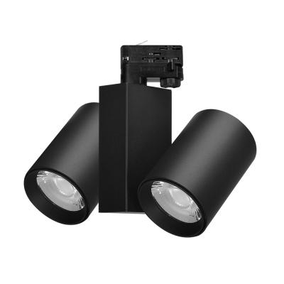 China Double heads track anti-glare 2*20W light housing color double head led rial track light for sale