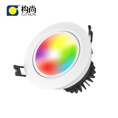 China Led downlight TUYA recessed dimmable RGB 8W-20W RGBW LED downlight for hotel, home, restaurant for sale