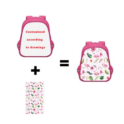 China Waterproof Low Moq Custom Printed Backpack Teenager Girl Pink School Bag In Set With Logo for sale