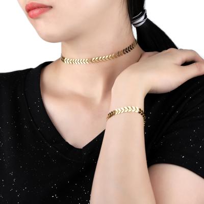 China TRENDY Fashion Custom 18k Gold Plated Star Charm Stainless Steel Bracelet Necklace Jewelry Set Women for sale