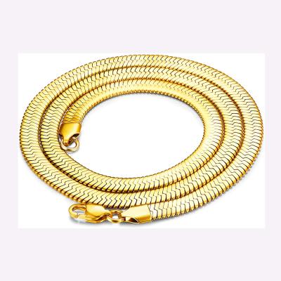 China Custom Wholesale TRENDY Stainless Steel Chain 14k 18k Gold Plated 8mm Silver Herringbone Necklace for sale