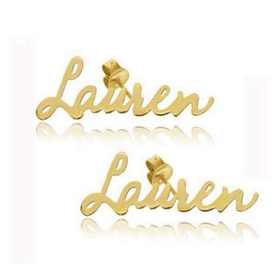 China High Quality Diy Gift Jewelry Custom Personalized Name Stainless Steel Stud Earring for sale