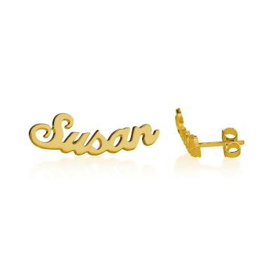 China Diy Accessories Name Stainless Steel Unique Jewelry Personalized Custom Initial Stud Earrings for sale