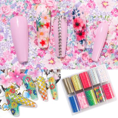 China Hot Sale DIY Nail Art Flower And Butterfly Nail Foil Stickers For Nail Decoration for sale