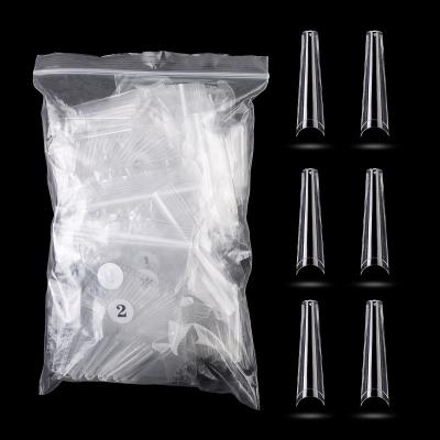 China Bag 600pcs ABS Full Cover French Extra Long Coffin Nail XXXL Artificial Fake Nail Tips for sale