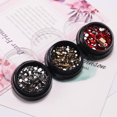 China Best Selling Flat Back UV Crystals Mixed Colors Style Size And Size Mixed Colors Style Nail Rhinestone Gel For Nail Art for sale