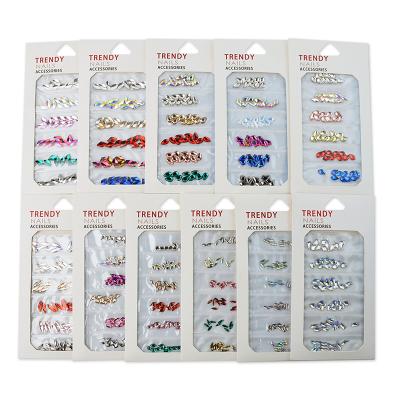 China Professional Back 3D Crystal Nail Rhinestone For Nail Art Decoration Wholesale Different Shape Nail Flat for sale