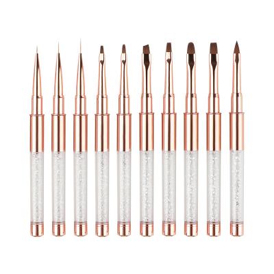 China Professional Nail Art Professional Nail Manicure Tools Mixed Style Nail Art Gel Painting UV Nail Brush Set for sale